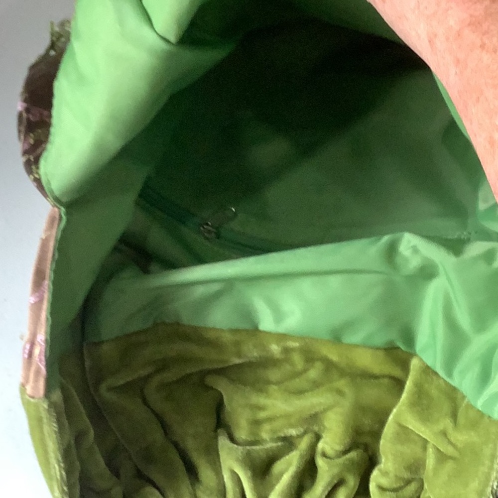 Green and Brown Floral Handbag - Picture 2 of 4